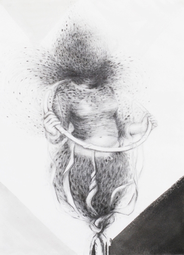 "Aro". Grafito y tinta sobre papel, 33.3 x 46 cm. 2010